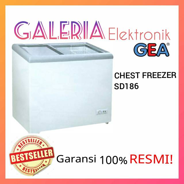 SLIDING FLAT GLASS FREEZER GEA SD 186 CHEST FREEZER SD186