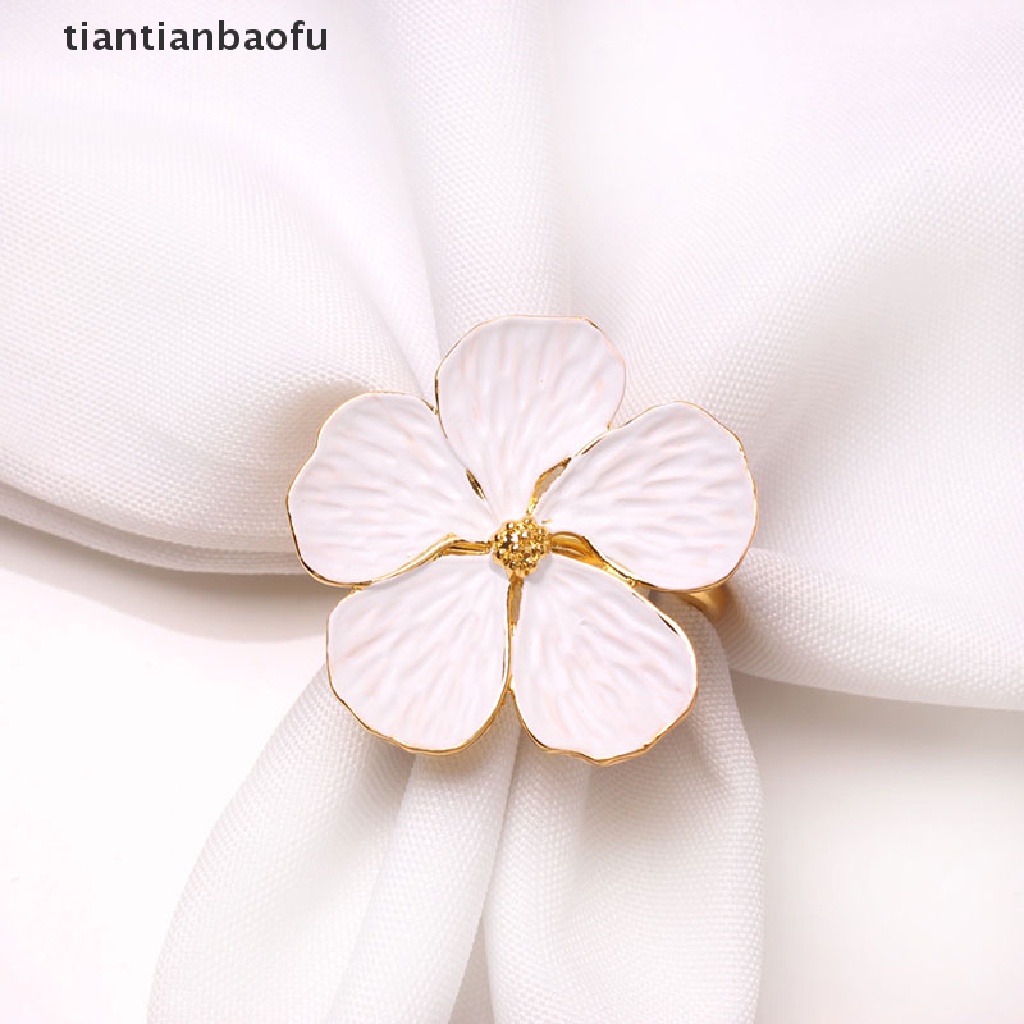 [tiantianbaofu] Wedding Simple Plum Napkin Napkin 5 Petals Lucky Flower Napkin Ring Napkin Rings Boutique