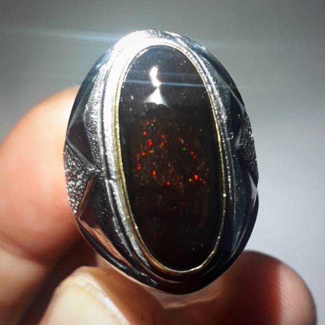 Cincin Black Opal Banten Jarong Ruyung