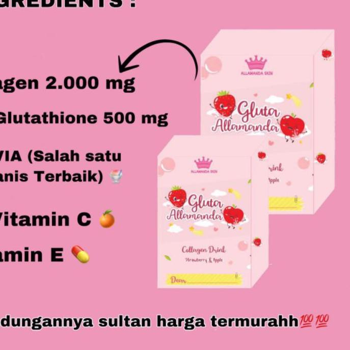 ➯ GLUTA ALAMANDA SKIN - MINUMAN COLLAGEN PEMUTIH BADAN BPOM ORIGINAL ➣