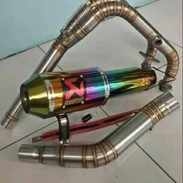 Knalpot AKRAPOVIC Ninja 250cc karbu Fi R25 Mt25 Cbr250cc Dll