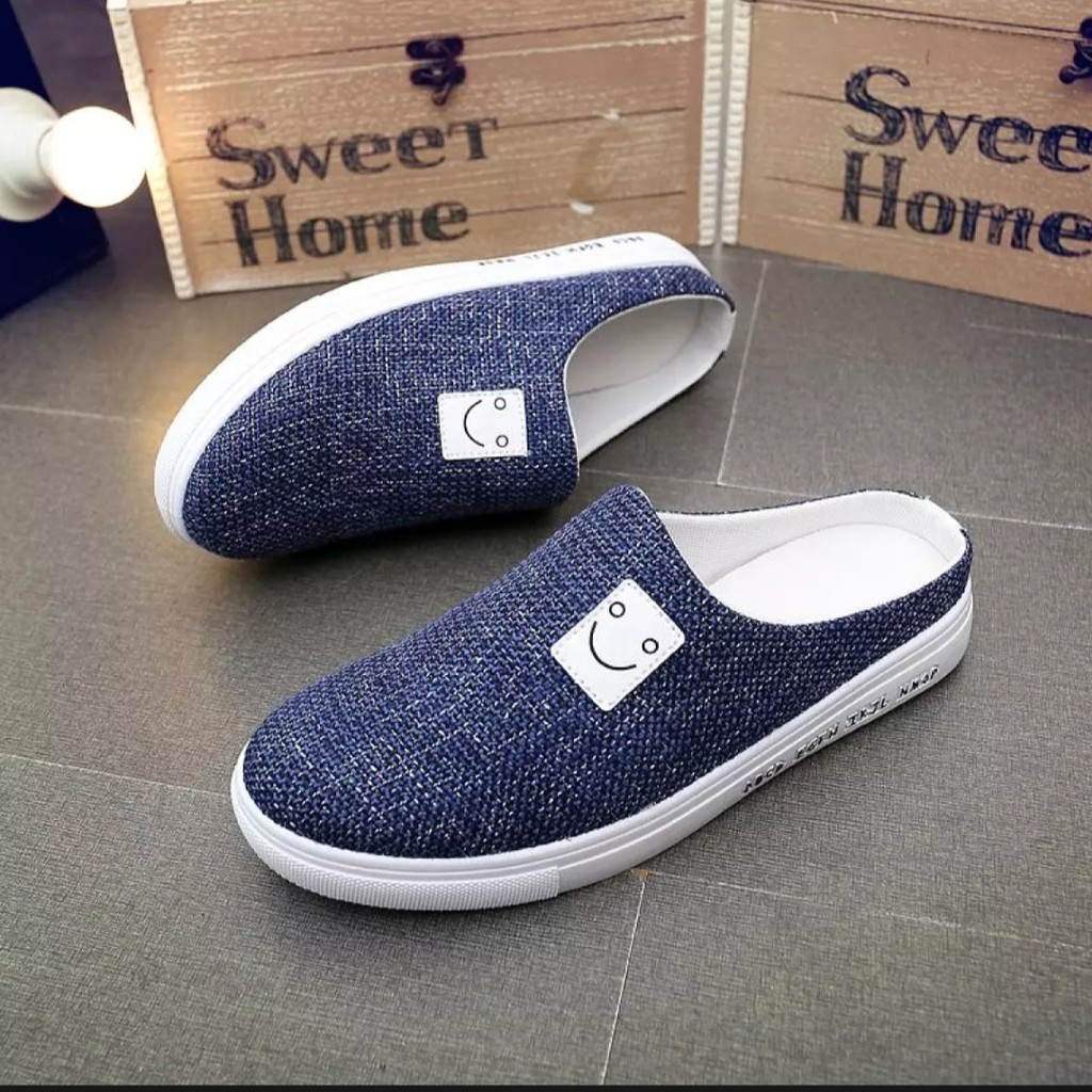 HD SEPATU WANITA SLIP ON MARSMELLOW BEST SELLER MURAH - KREM HITAM BIRU DAN PUTIH