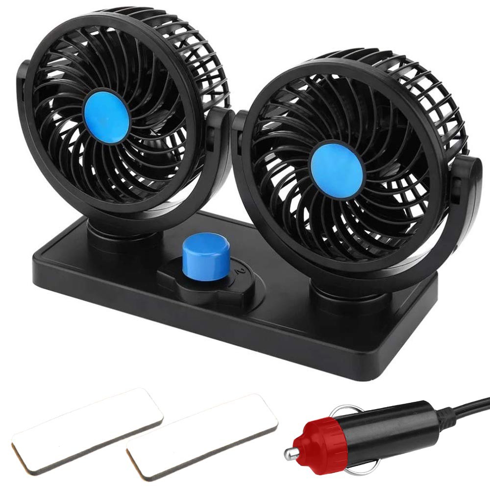 Kipas Angin Mobil T304 Double-Headed Fan Kipas angin dengan bentuk mini hadir sebagai pengganti/tamb