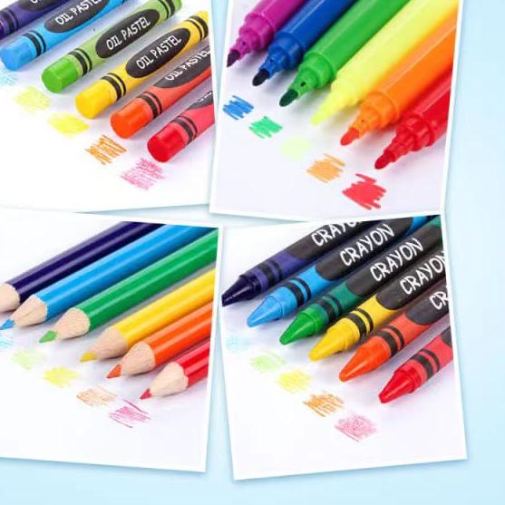 

*Terlaris* SALE Crayon Anak Pengasah 208pcs Set Alat Menggambar Melukis Anak-anak Crayon Cat Air Pensil Dijamin