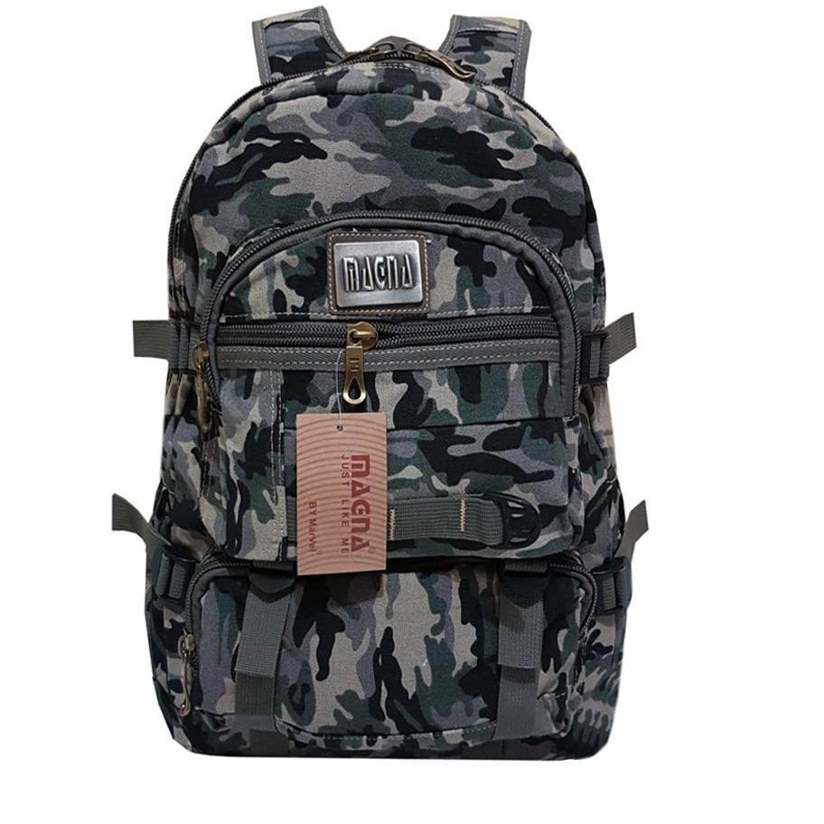 ☈ 6.6 GRATIS ONGKIR SALE Magna Tas Ransel Pria Military BX032 Polyester Kanvas Original Import - Gre