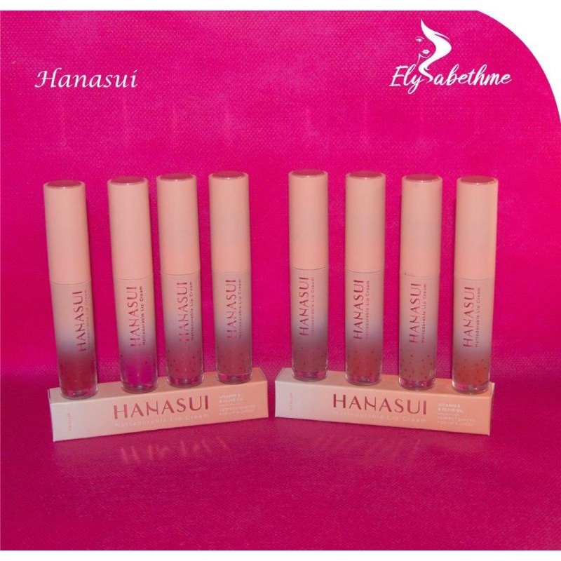 ✿ELYSABETHME✿ ⓗⓐⓝⓐⓢⓤⓘ HANASUI Lip cream Mattedorable BOBA ombre lips ala korea hasil natural lipstick cair