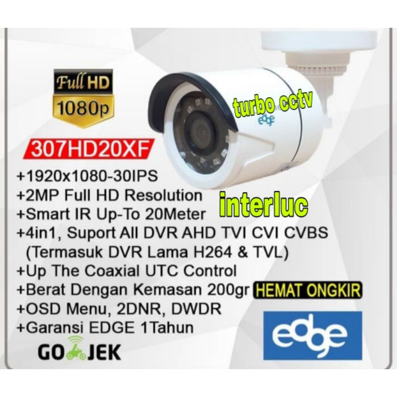 Kamera CCTV Outdoor Murah EDGE 2MP 4 In 1 AHD HDTV HDCI Analog CVBS