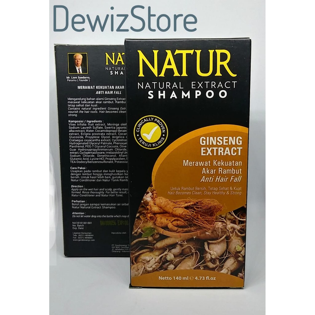 NATUR SHAMPOO VARIAN GINSENG EXTRACT &amp; ALOE VERA EXTRACT - 140ML