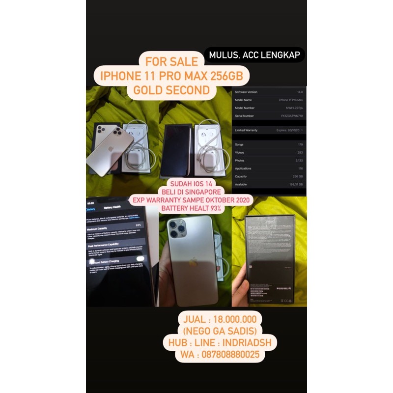 IPHONE 11 PRO MAX 256GB GOLD SECOND