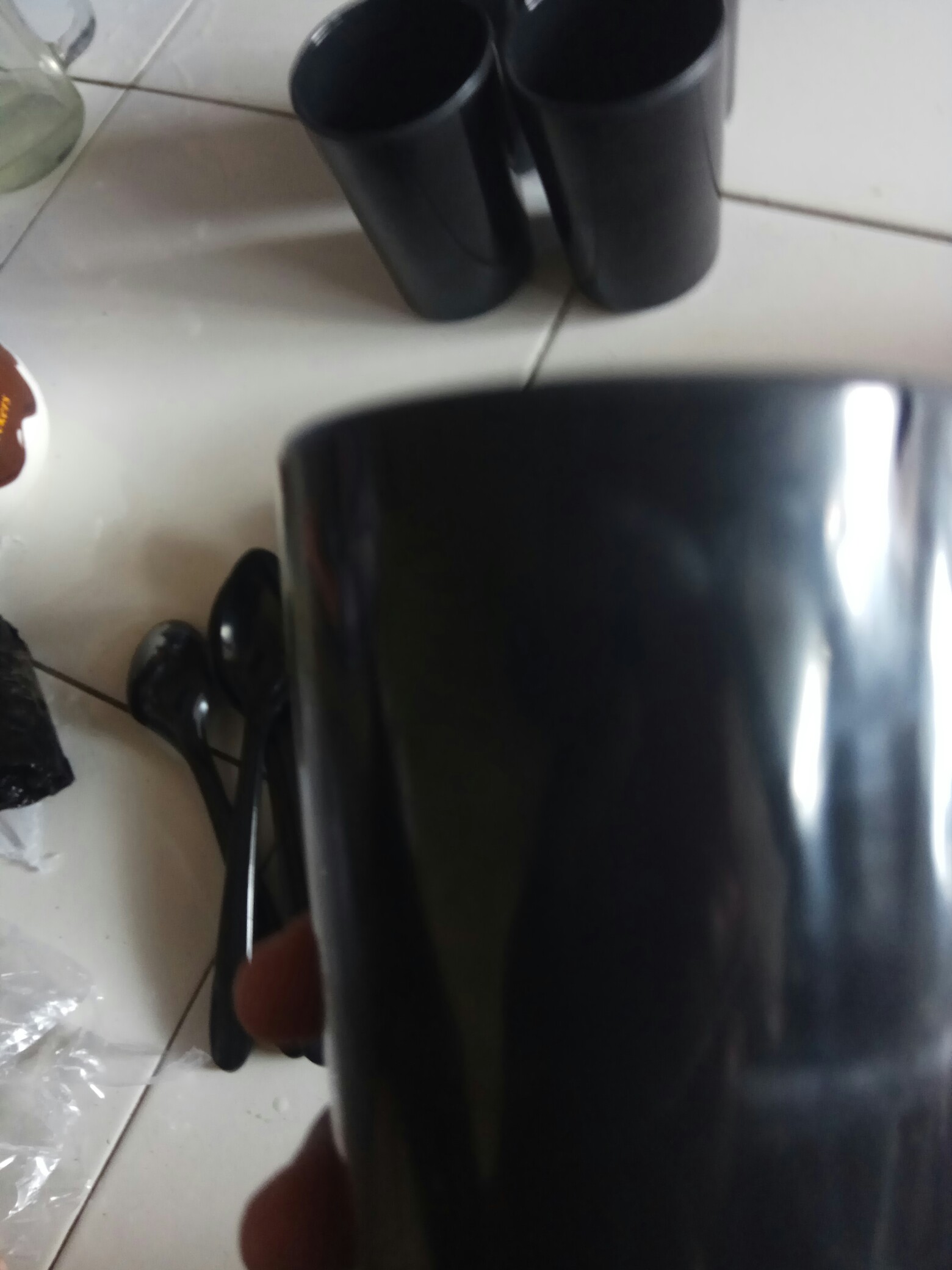 3 Pcs Gelas Melamin Unika - Unica M250 Hitam