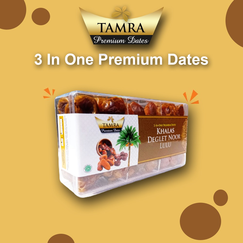 

Tamra Dates 3 in 1 Premium - Kurma Khalas, Deglet Noor, & Lulu Premium