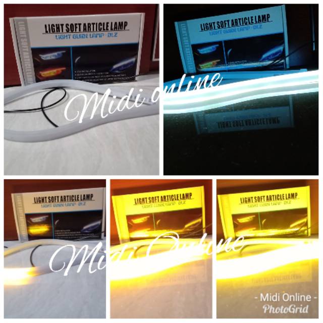 Lampu Alis Fleksibel Running - Strip Led Sein Plus Drl Motor Mobil - Led Strip Alis 30 Cm