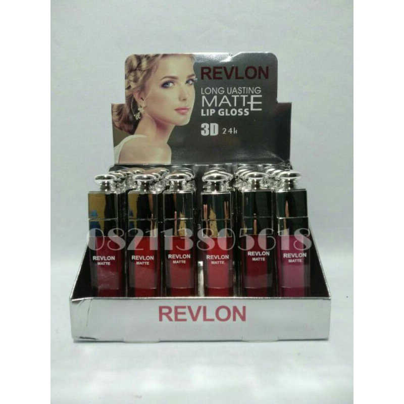 ( PER BOX ) LIPCREAM REVLON 3D MATTE LONG LASTING/ LIPGLOSS REVLON PENTOL ISI 24PC / REVLON MAHKOTA