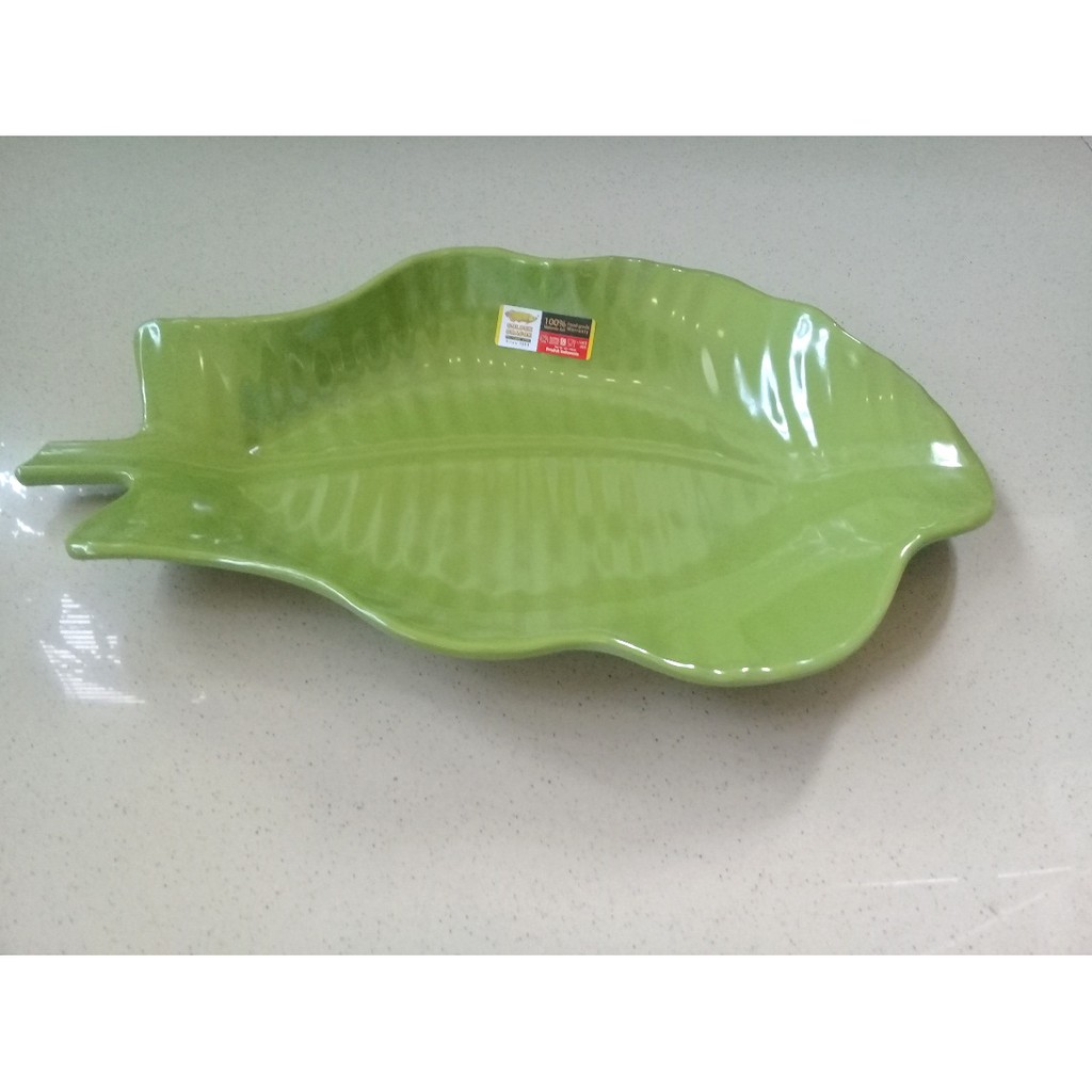 Mangkok Daun Pisang 11" Hijau Tua Melamine - Golden Dragon W2411