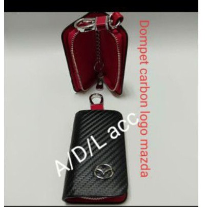 Dompet Stnk SIM  plus gantungan REMOTE kunci logo mazda merah+karet UNIVERSAL