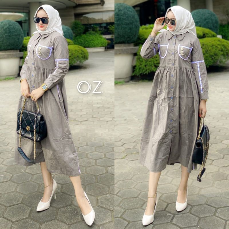 MIDI dress katun import premium by OZ original