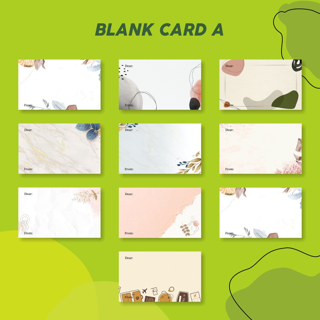 BLANK CARD/ KARTU KOSONG/ KARTU UCAPAN/ KARTU BISA DITULIS/ KARTU KATA-KATA KODE BL-A