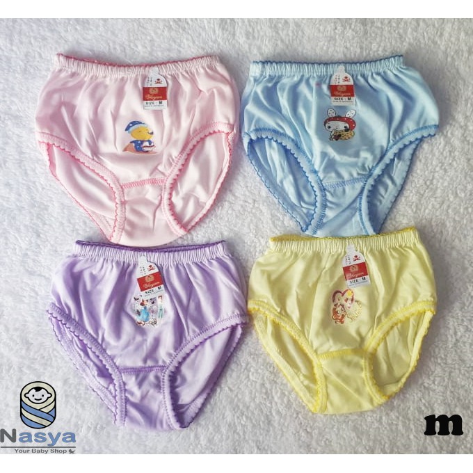 [B-026] Celana dalam anak perempuan (1 set isi 4 pcs) mix warna - S, M, L &amp; XL