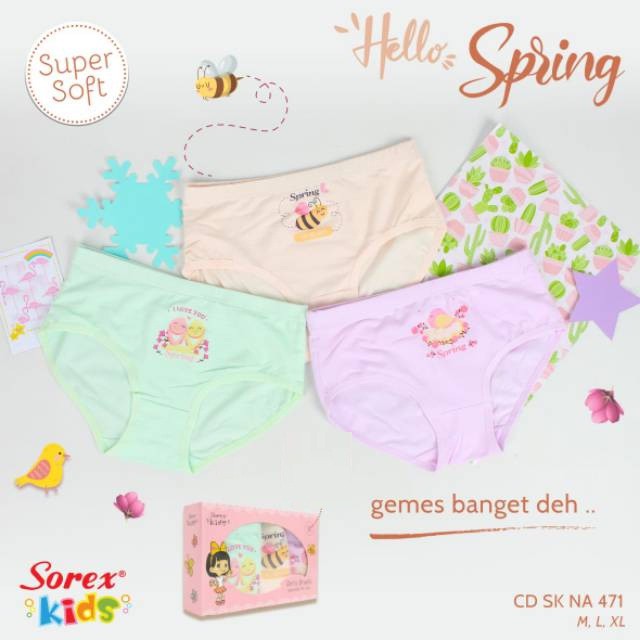cd celana dalam segitiga anak cewek sorex kids sk NA471 harga per 1 pc