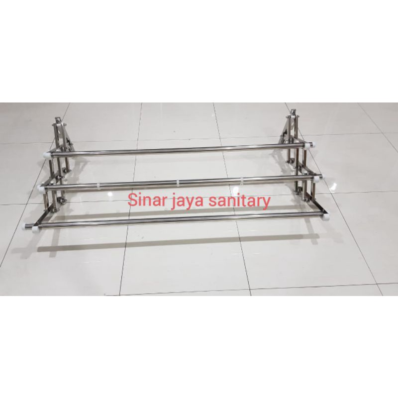 Gantungan baju tarik stainless stell 150cm  / Rak handuk tarik stainless