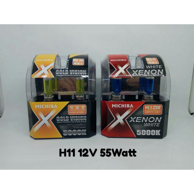 bohlam foglamp kabut crv mobilio brio avanza VVTI halogen H11 michiba kuning-biru