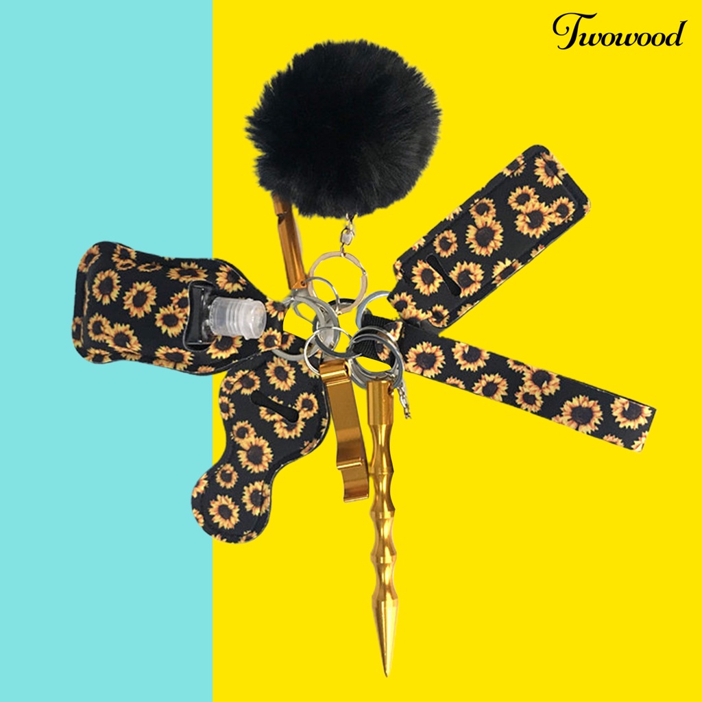 Twowood 10Pcs / Set Gantungan Kunci Pompom Portable Untuk Wanita