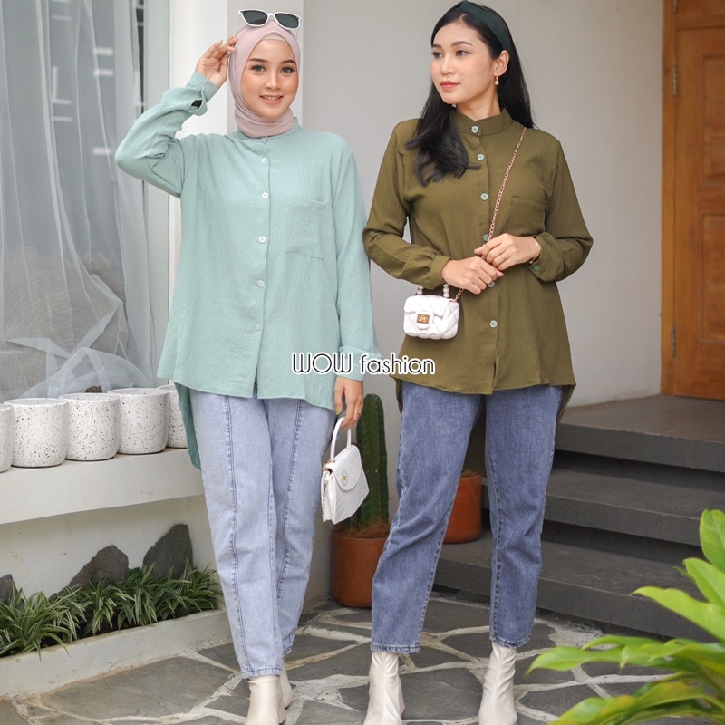 WOW-M-D Mandala Kemeja Oversize Rayon Crinkle Premium