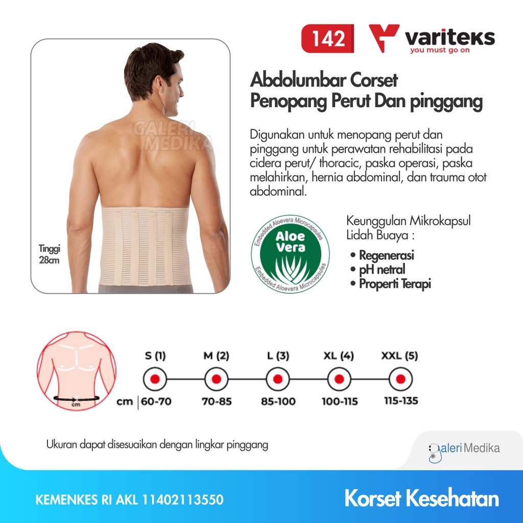 Korset Penopang Perut dan Pinggang Variteks 142 Abdolumbar Corset