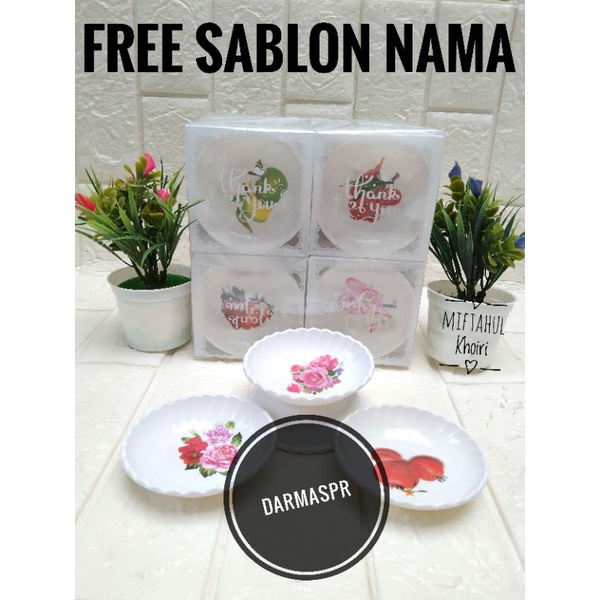 Souvenir mangkok ceper melamin free sablon nama