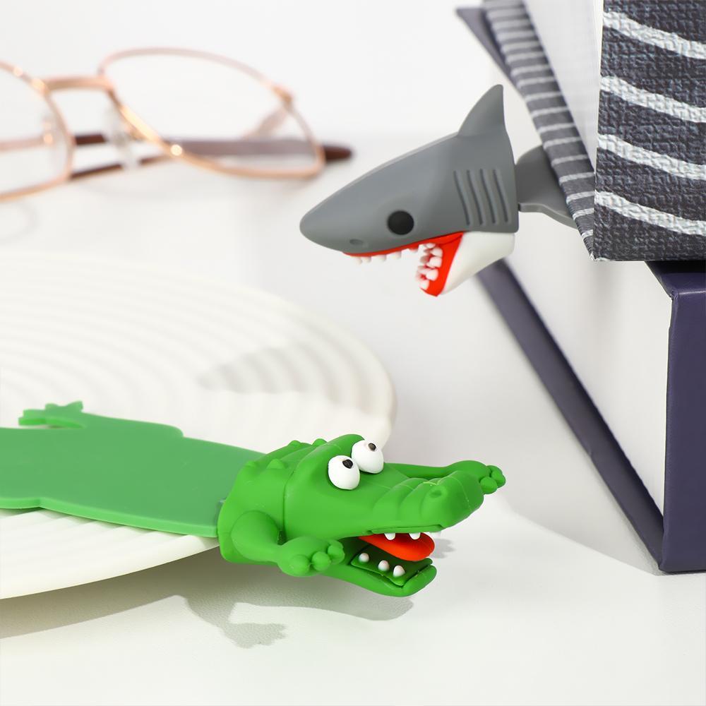 Nanas 3D Bookmark Kreatif Anak Hadiah Crocodile Hiu PVC Perlengkapan Sekolah