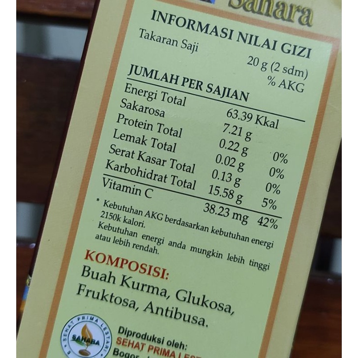 Original Sari Kurma Sahara / Menambah Stamina / Mengatasi Sembelit