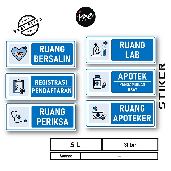 Jual Stiker Klinik Puskesmas Stiker Ruangan Pelayanan Kesehatan Stiker Registrasi Stiker 