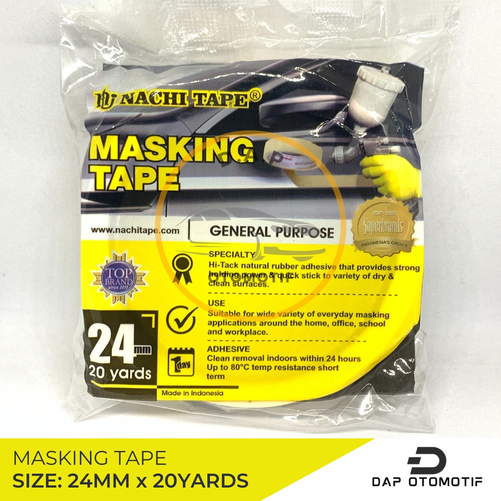 

Lakban Kertas Nachi Masking Tape 24mm x 20yard / Isolasi Kertas