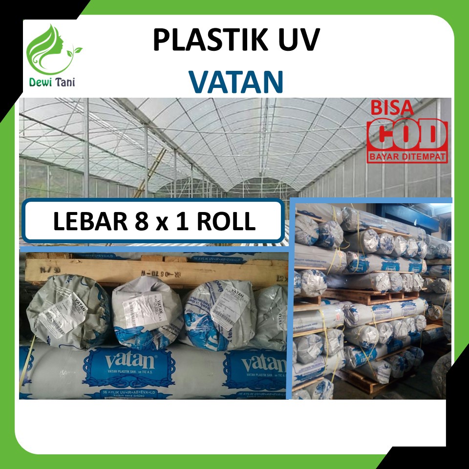 Plastik UV Merek Vatan Lebar 8 Meter 200 Micron 14% 1 Roll