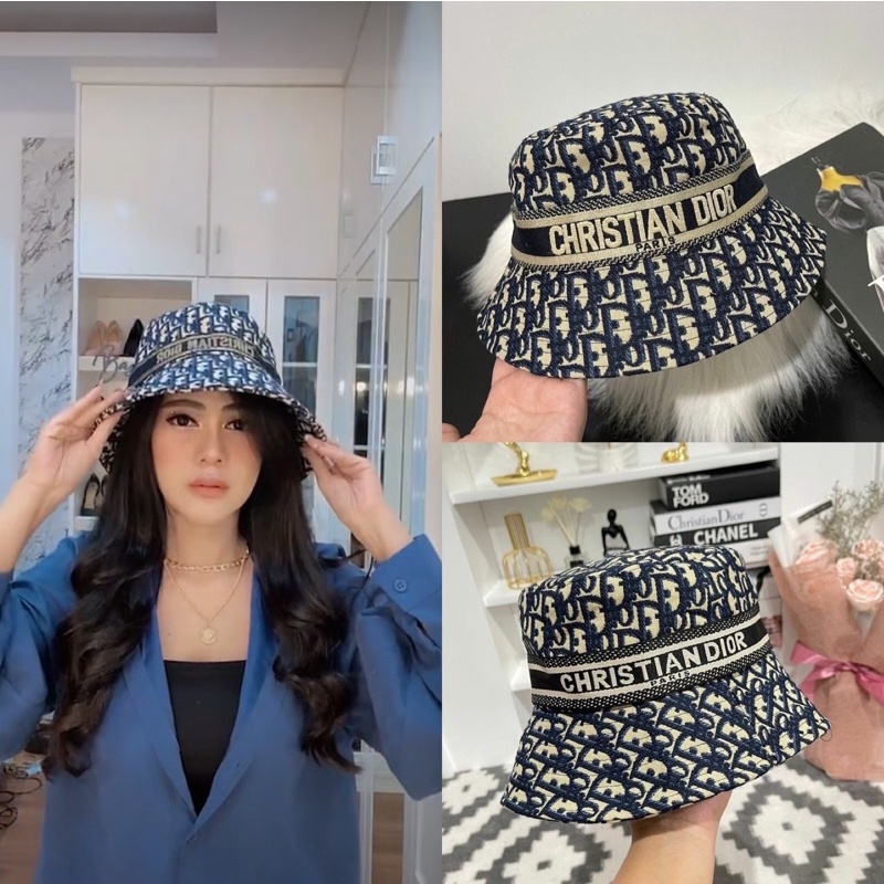 Bucket Hat Dior oblique Import Bangkok tebal Premium