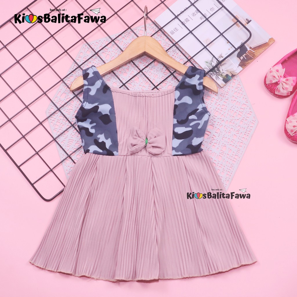 Dress Riani uk Bayi 3-12 Bulan / Baju Kensi Anak Perempuan Tanktop Pakaian Plisket Gaun Import Adem