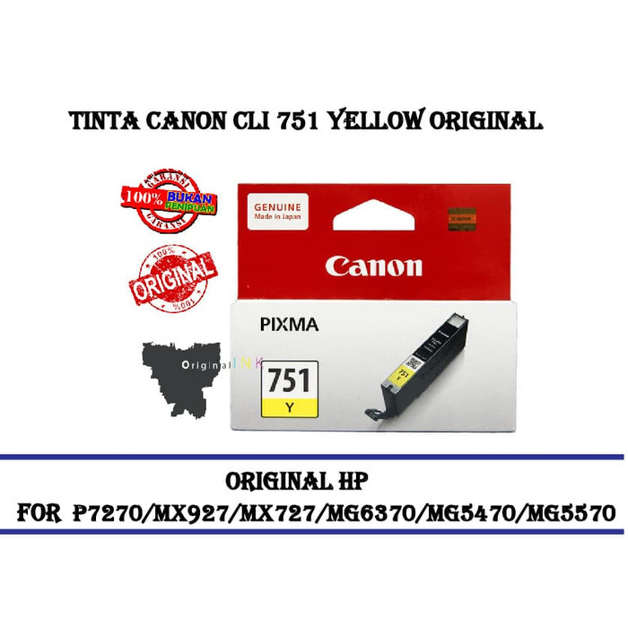 

TGR540S1 Tinta Canon Cli 751 Yellow Ink Original E57Dtgfe
