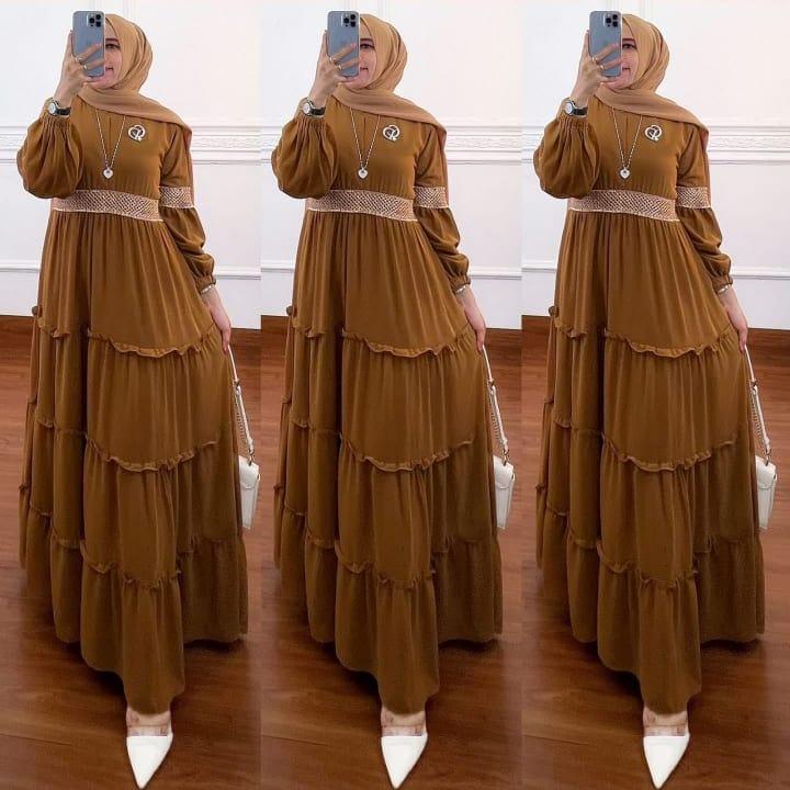 Gamis Ceruty Jumbo Dress Ceruty Babydoll Baju Kondangan Wanita Gamis Pesta Mewah Elegan Rara Dress