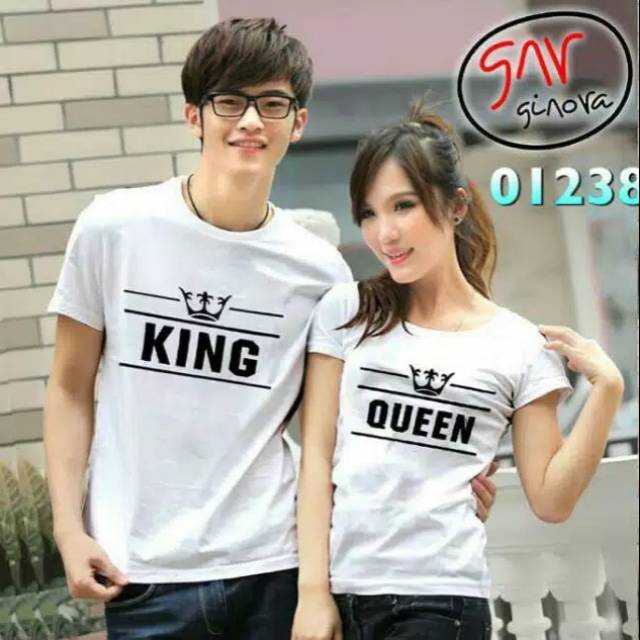 Kaos Couple / Baju Couple / Kaos Pasangan / Baju Pasangan Crown King Queen