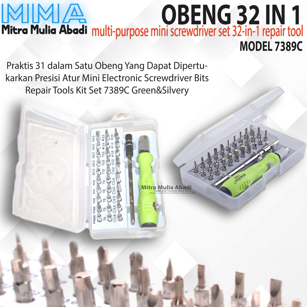 Obeng Set 32 in 1 Kotak PREMIUM | Obeng Handphone I Obeng Multifungsi