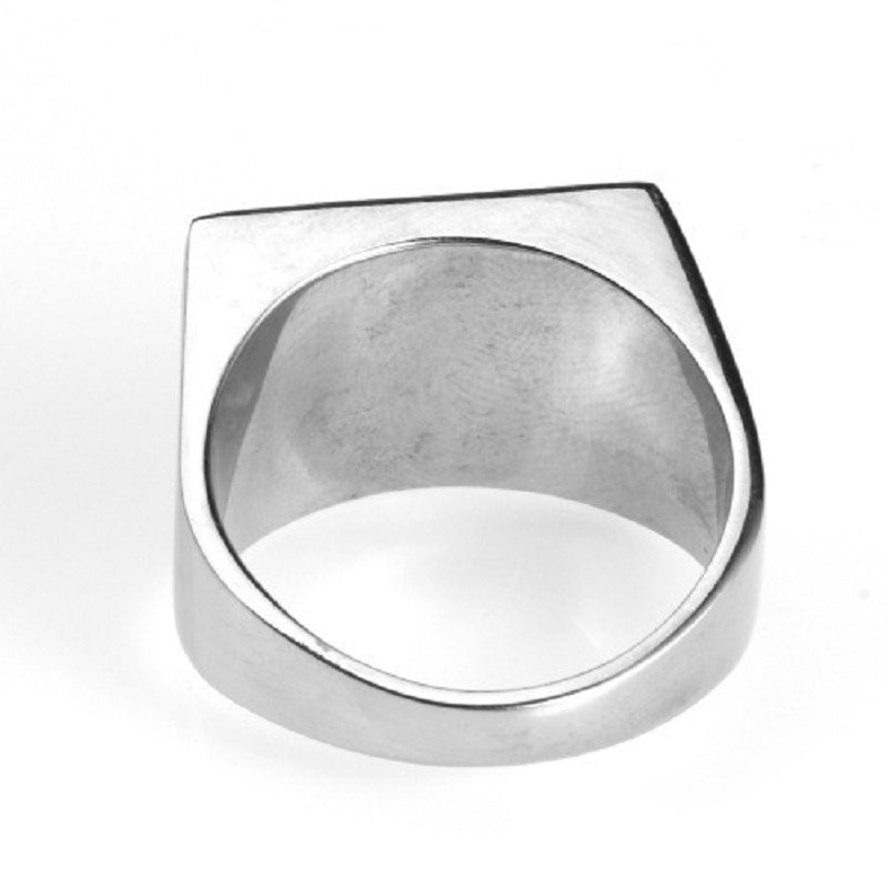 Cincin Biker Desain Lucky 13 Bahan Stainless Steel Warna Silver Ukuran 7-14 Untuk Pria