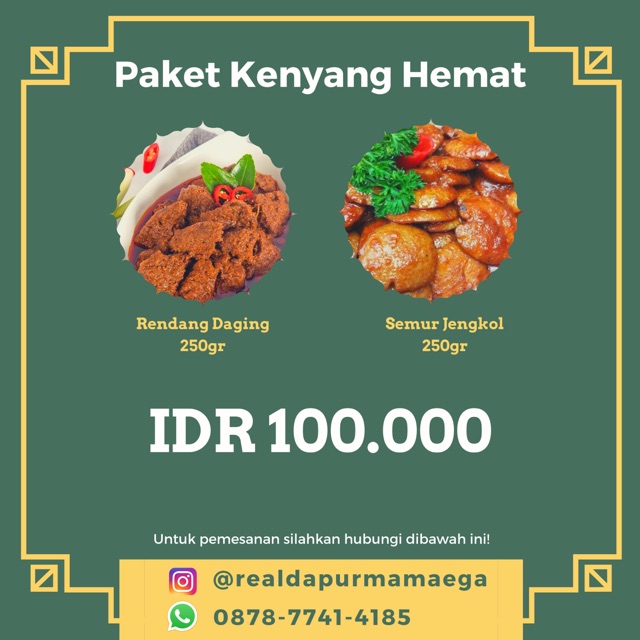 

PAKET KENYANG HEMAT - Rendang Daging,Semur Jengkol