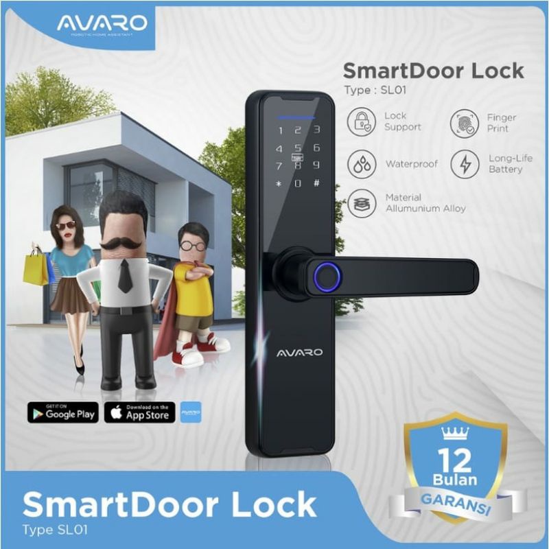 Avaro SL01 Smart Door lock Kunci Pintar
