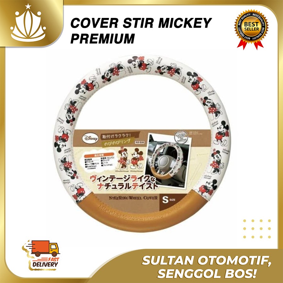 Sarung Stir Mickey Cover Stir Mobil Aksesoris Mickey Pattern IMPORT Universal