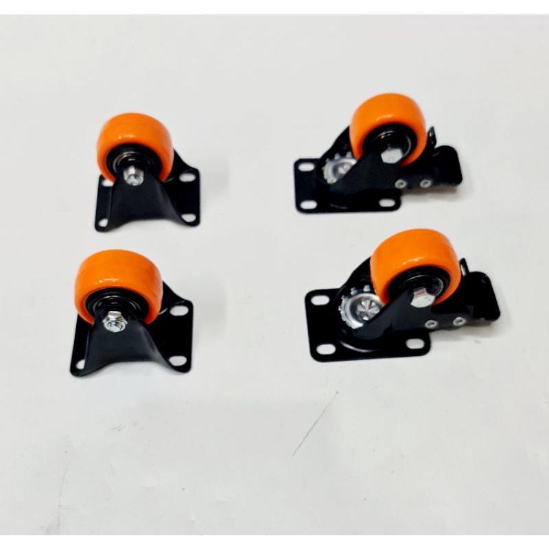 Roda lemari kecil 1,5 inch pu oren 2rem 2mati taiwan (isi 4 roda )