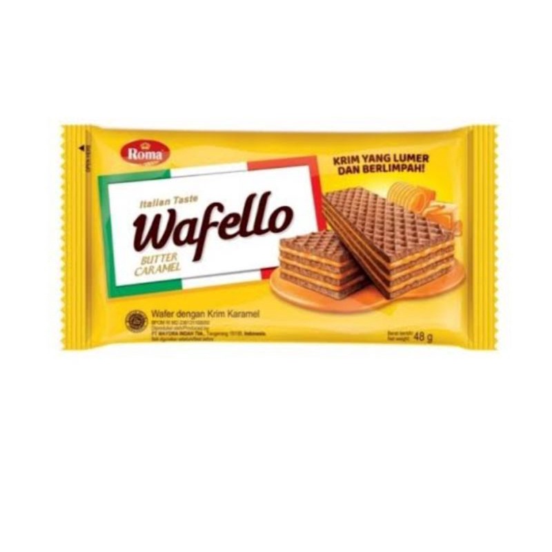 

Roma Wafello Butter Caramel Wafer Isi 5pcs Pcs 48gr