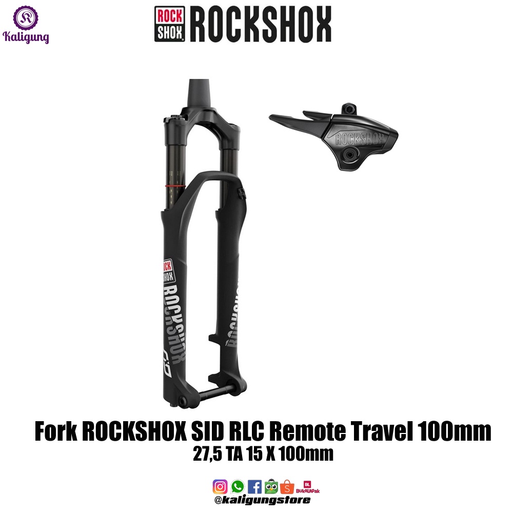 Fork ROCKSHOX SID RLC 27.5 Remote Lock OneLoc Rebound SoloAir Travel 100mm TA 15 X 100 Tapered - XC 