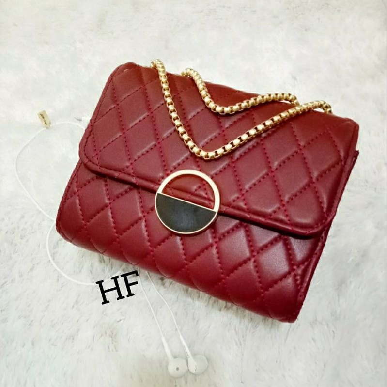 HF FT 02 - Tas Selempang Wanita modern kunci kramic bulat