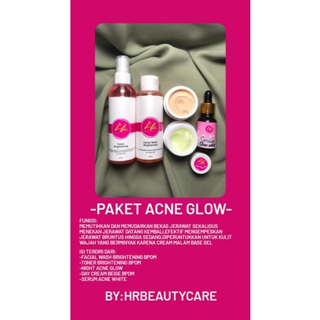 [COD] Cream acne glow HR Beautycare free poch cantik
