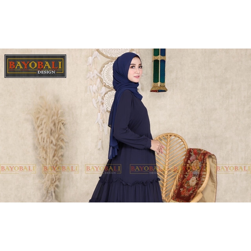 Baju Gamis Wanita Terbaru | Gamis Ceruty Babydoll Jumbo|Fashion Muslim Wanita Termurah |Gamis syari-navy